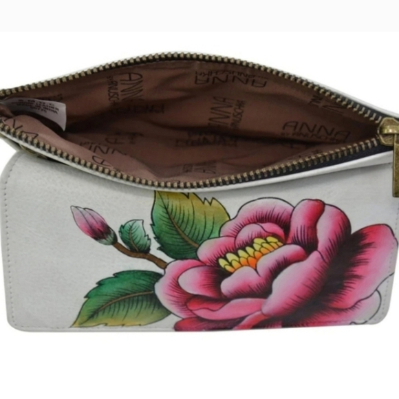 Anna by Anuschka Hand-Painted Genuine Leather Wristlet...